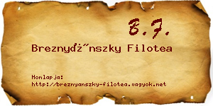 Breznyánszky Filotea névjegykártya